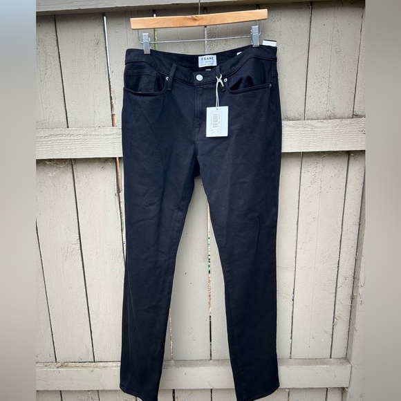 NWT Frame Denim L'Homme Skinny Jeans Black Size 34 - Picture 1 of 7